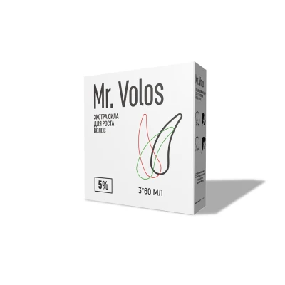 Mr. Volos 5% - 3 флакона (коробка) + оригинальная пипетка