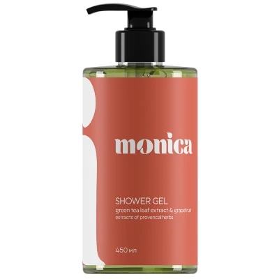 Гель для душа зеленый чай и грейпфрут Monica, 450 мл